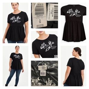 NWT Torrid Skull Babydoll Top size 6